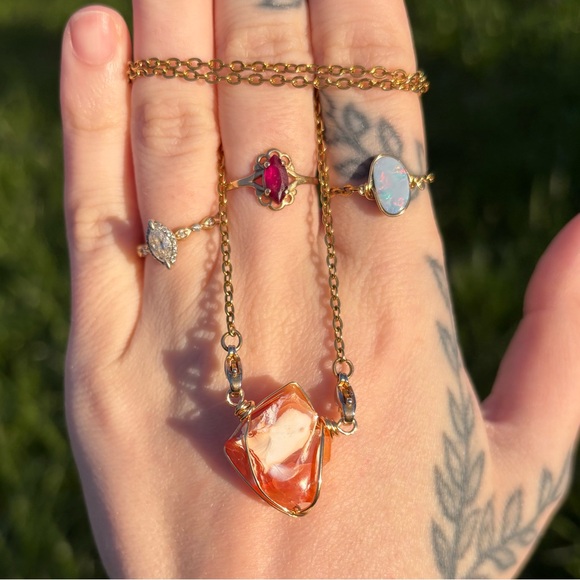 Jewelry - Fire opal interchangeable necklace
